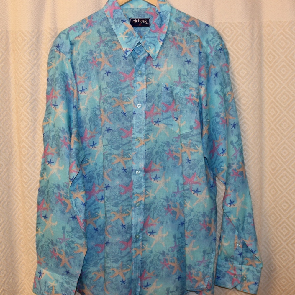 Michael's Swimwear "Starfish" Linen Shirt